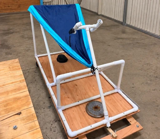 Electric go-kart made from plywood and PVC